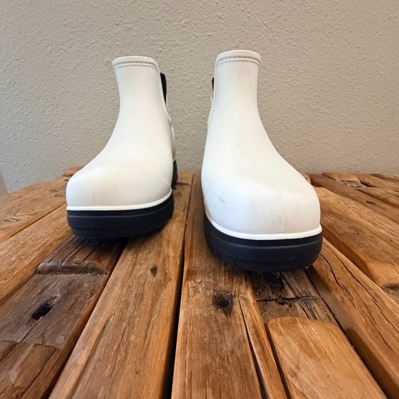 UGG Tasman X Waterproof Rain Boots White Black Rubber Ankle Boots Mens 1101110